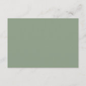 Details legant Sage Green QR Code Weddenschap Informatiekaartje (Achterkant)
