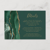 Details marald Green Gold Agate Wedding Informatiekaartje (Voorkant)