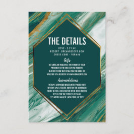 Details marmer bruilding van Emerald Gold Abstract Informatiekaartje