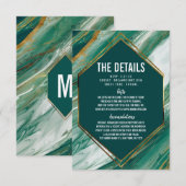 Details marmer bruilding van Emerald Gold Abstract Informatiekaartje (Voorkant / Achterkant)