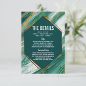 Details marmer bruilding van Emerald Gold Abstract Informatiekaartje (Staand voorkant)