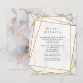 Details marmer Wedding Guest Informatiekaartje (Voorkant / Achterkant)