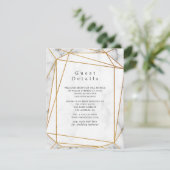 Details marmer Wedding Guest Informatiekaartje (Staand voorkant)