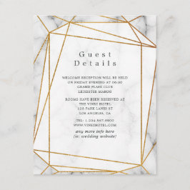 Details marmer Wedding Guest Informatiekaartje