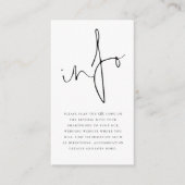 Details mini modern script Info QR Code Weddenscha Informatiekaartje (Voorkant)