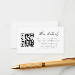 Details mini QR Code Simple Script Weddenschap Informatiekaartje