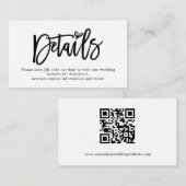 Details mini Script QR Code Weddenschap Informatiekaartje (Voorkant / Achterkant)