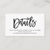 Details mini Script QR Code Weddenschap Informatiekaartje (Voorkant)