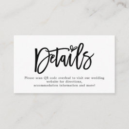 Details mini Script QR Code Weddenschap Informatiekaartje