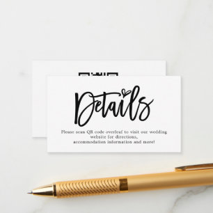 Details mini Script QR Code Weddenschap Informatiekaartje