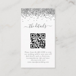 Details mini Silver Glitter QR-code Weddenschap Informatiekaartje