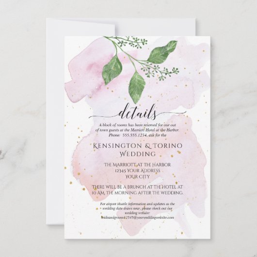 Details Moderne Eenvoudige Eucalyptus Groene Huwel Kaart (Voorkant)