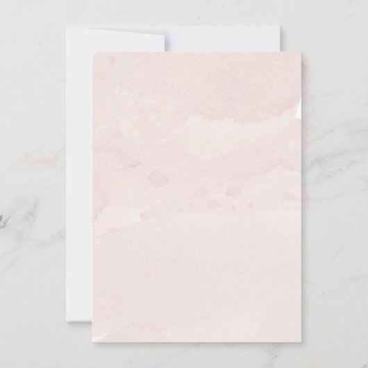 Details Moderne Eenvoudige Roze Witte Bloemige Tro Kaart (Achterkant)