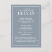 Details mosterd Blue Leafy Crest Monogram Weddensc Informatiekaartje (Achterkant)