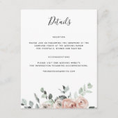 Details mosterd roze bruiloft informatiekaartje (Voorkant)