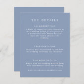 Details mosterdblauw huwelijk informatiekaartje (Voorkant / Achterkant)