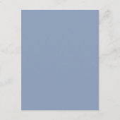 Details mosterdblauw huwelijk informatiekaartje (Achterkant)