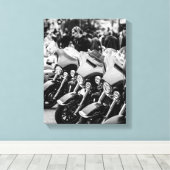 Details motorfiets Biker Rider Canvas Afdruk (Insitu (Houten vloer))