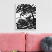 Details motorfiets Biker Rider Canvas Afdruk (Insitu (Woonkamer))