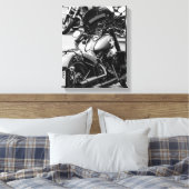 Details motorfiets Biker Rider Canvas Afdruk (Insitu (Slaapkamer))