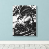 Details motorfiets Biker Rider Canvas Afdruk (Insitu (Houten vloer))