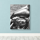 Details motorfiets Biker Rider Canvas Afdruk (Insitu (Houten vloer))