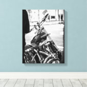 Details motorfiets Biker Rider Canvas Afdruk (Insitu (Houten vloer))