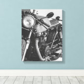 Details motorfiets Biker Rider Canvas Afdruk (Insitu (Houten vloer))