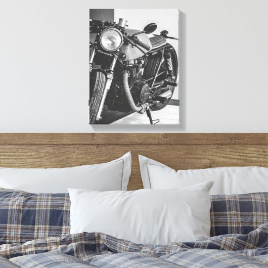 Details motorfiets Biker Rider Canvas Afdruk (Insitu (Slaapkamer))