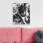 Details motorfiets Biker Rider Canvas Afdruk (Insitu (Woonkamer))