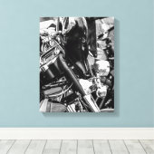 Details motorfiets Biker Rider Canvas Afdruk (Insitu (Houten vloer))