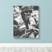 Details motorfiets Biker Rider Canvas Afdruk (Insitu (Houten vloer))
