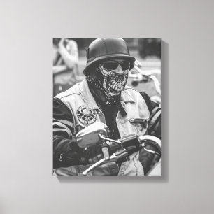 Details motorfiets Biker Rider Canvas Afdruk