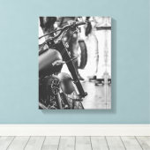 Details motorfiets Biker Rider Canvas Afdruk (Insitu (Houten vloer))