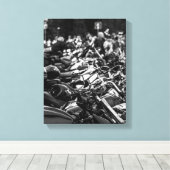Details motorfiets Biker Rider Canvas Afdruk (Insitu (Houten vloer))