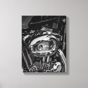 Details motorfiets Biker Rider Canvas Afdruk