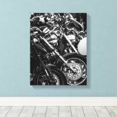 Details motorfiets Biker Rider Canvas Afdruk (Insitu (Houten vloer))