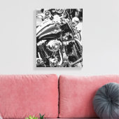 Details motorfiets Biker Rider Canvas Afdruk (Insitu (Woonkamer))