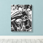 Details motorfiets Biker Rider Canvas Afdruk (Insitu (Houten vloer))