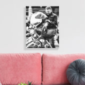 Details motorfiets Biker Rider Canvas Afdruk (Insitu (Woonkamer))