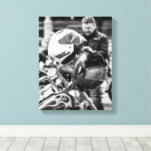 Details motorfiets Biker Rider Canvas Afdruk (Insitu (Houten vloer))