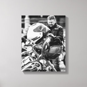 Details motorfiets Biker Rider Canvas Afdruk