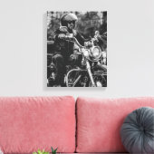 Details motorfiets Biker Rider Canvas Afdruk (Insitu (Woonkamer))