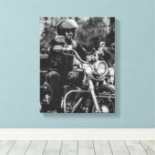 Details motorfiets Biker Rider Canvas Afdruk (Insitu (Houten vloer))