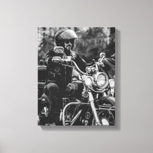 Details motorfiets Biker Rider Canvas Afdruk