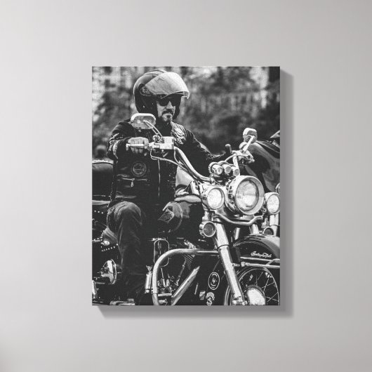 Details motorfiets Biker Rider Canvas Afdruk (Voorkant)