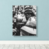 Details motorfiets Biker Rider Canvas Afdruk (Insitu (Houten vloer))