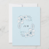 Details n Hotel Blue White Boho Watercolor Bloemen Kaart (Achterkant)