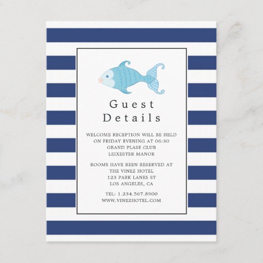 Details Nautical Wedding Guest Informatiekaartje (Voorkant)