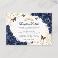 Details Navy Gouden Quinceanera Ontvangst